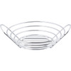Tablecraft H7175 Chrome Wire Round Display Basket with Handles, 12" x 3-1/4"