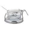 Tablecraft 357 6 Oz. Condiment Jar Set, Glass Jar with Stainless Steel Lid & Spoon