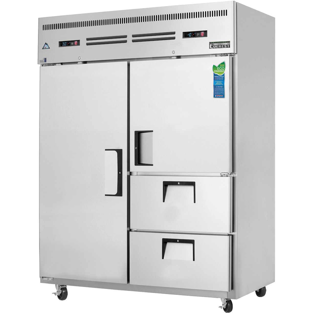 Everest Refrigeration ESWQ2D2 ReachIn Dual Temp, 2Section Win Depot
