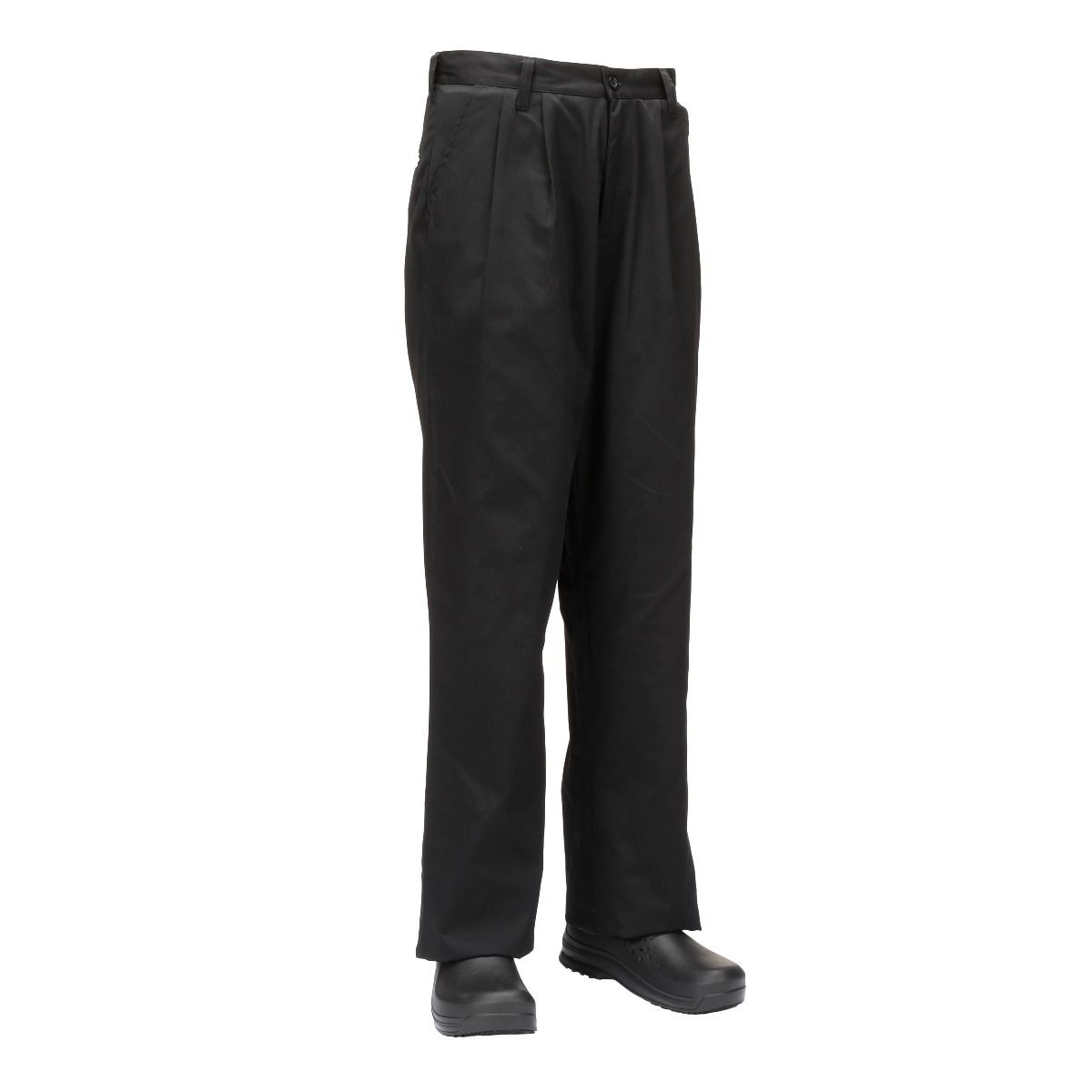 Chef Works CEBP-000-42 Basic Chef Pants, Black, Pleated Front, 42