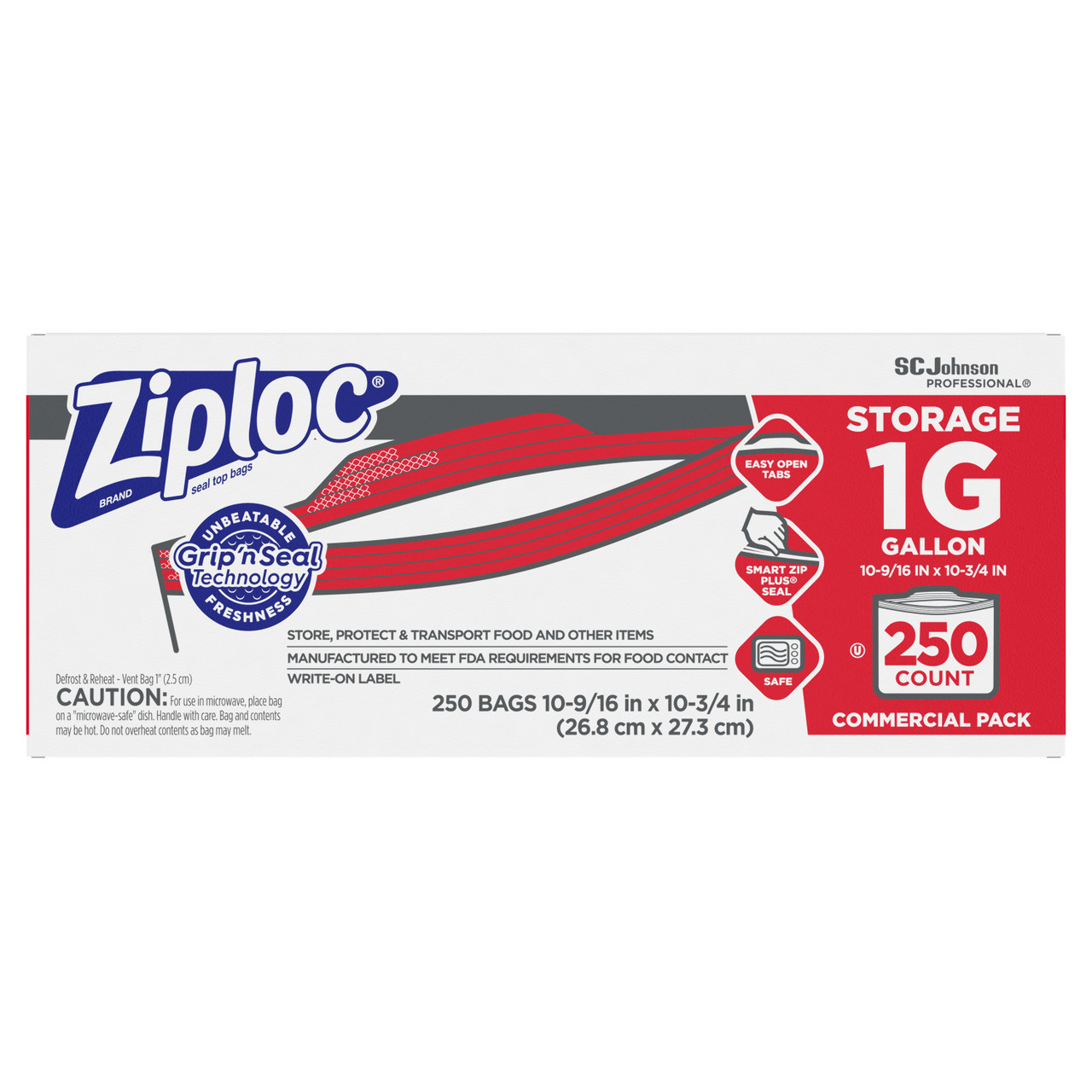 Ziploc 1-Gallon Storage Bag, 250 per Pack - 1 per Case