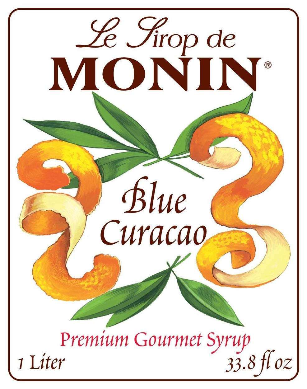 Monin Blue Curacao Syrup, 1 Liter - Win Depot