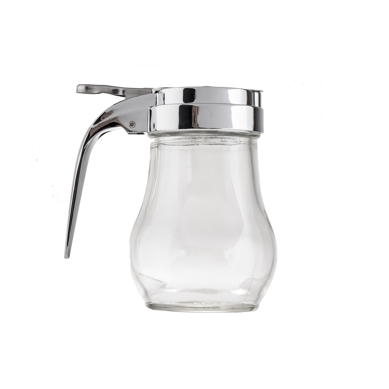 Tablecraft 406 Syrup Dispenser, 6 oz., Teardrop Glass, Chrome