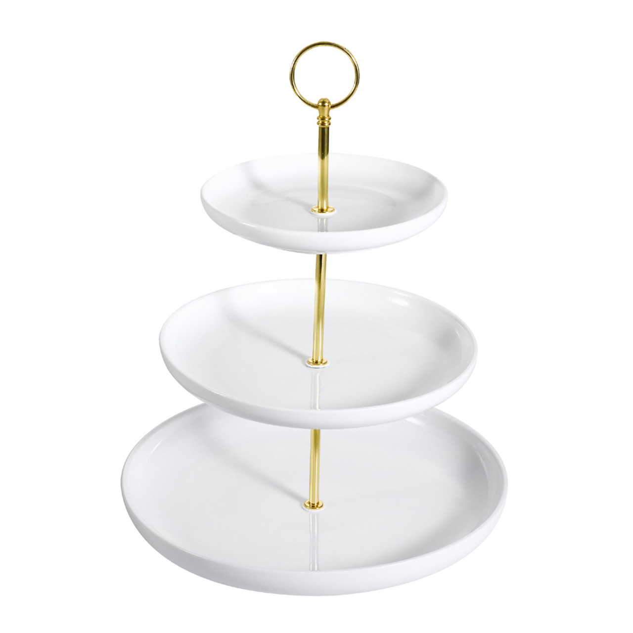 Cac Pte C3 3 Tier 10 Round Super White Porcelain Catering