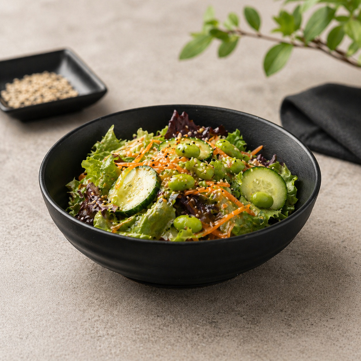 Yanco BP-3005 Black Pearl 8 oz. Round Melamine Salad Bowl - Win Depot