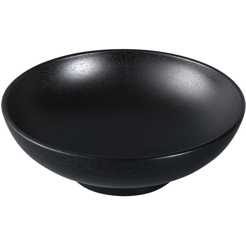 Yanco BP-3009 Black Pearl 48 oz. Round Melamine Noodle Bowl - Win