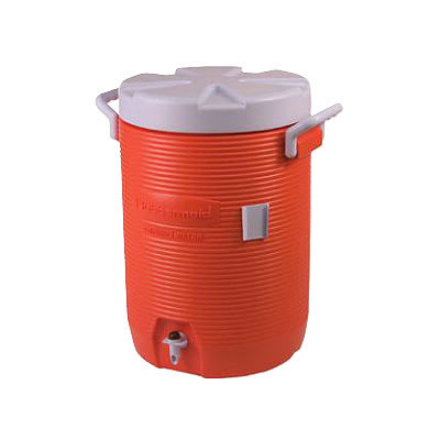 Rubbermaid FG16100111 Beverage Container, 10 Gallon, Orange Win Depot