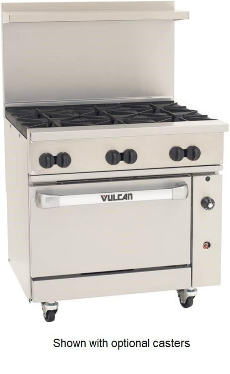 Vulcan SX36-6BN SX Series Natural Gas Restaurant Range, 6 Burner ...