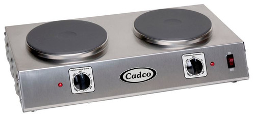 Cadco CDR-2C Electric Hot Plate, (2) Cast Iron Burner - 120V