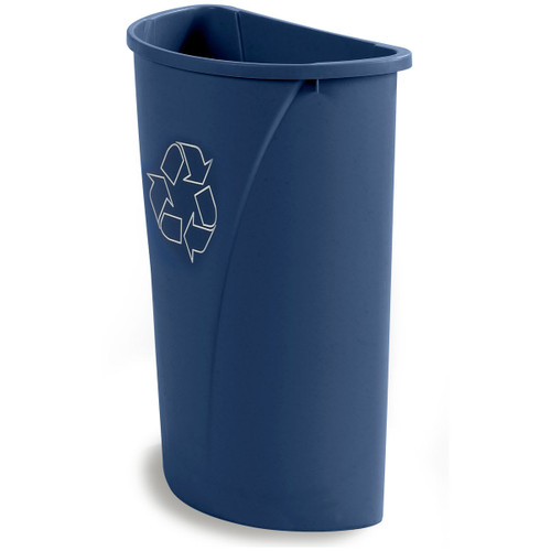 Winco PTCB-23L Plastic Lid for Recycling Plastic Bottles Bin Blue Bottle/ Can Recycling Cover For Slim Trash Can