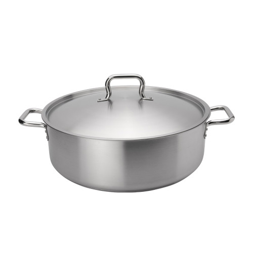 Winco SSLB-30 Stainless Steel 30 qt Brazier with Cover