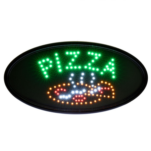 Alpine 497-07 LED Pizza Sign, 14"Wx23"H, Wall Mount, with Flashing