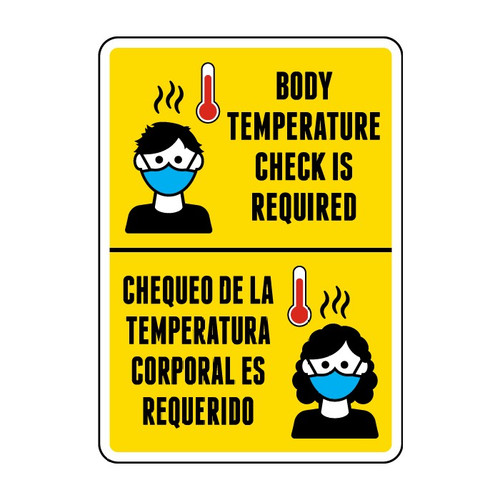 Stop Body Temperature Check Required Sign