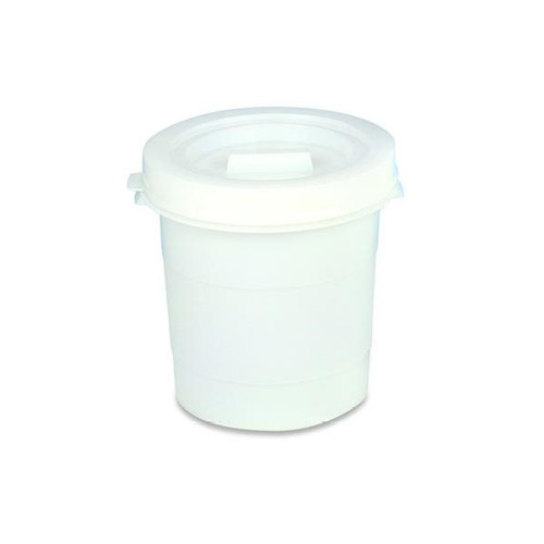 Araven 00446 Food Storage Container & Lid, Round, 8 Gallon, White