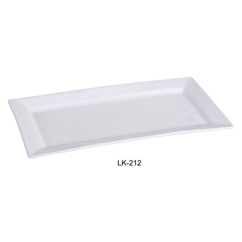 Yanco LK-212 Rectangular Plate, 12" Length x 7" Width, Porcelain, Bone White (12/Case)
