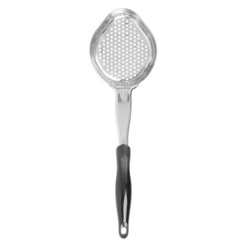 Vollrath 6412220 2 oz. Stainless Steel Nylon Handle Coded Black Heavy Duty Solid Oval Bowl Spoodle