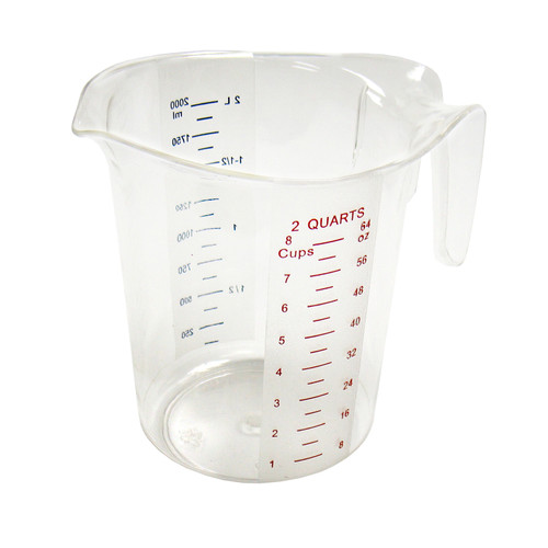 Carlisle 43144-07 Clear Polycarbonate Measuring Cup, 2 Quart - Win Depot