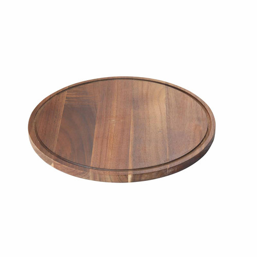 Tablecraft 11440 Acacia Round Cake Plate, 12-1/2" x 1/16", Wood