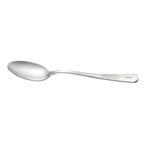 Mercer Culinary M35138 1.3 oz. Stainless Steel Solid Bowl 9 Plating Spoon