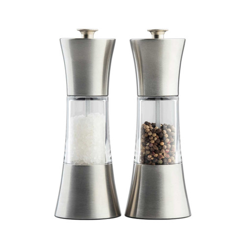 Tablecraft 11689 4 Oz. Salt & Pepper Mills, Stainless Steel (Set of 2)