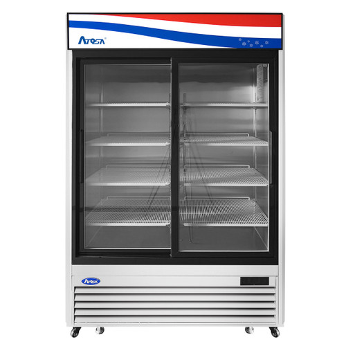 Cooler Depot 54 In. Two Door Auto Defrost Reach In Upright Commercial  Refrigerator Inside Stainless