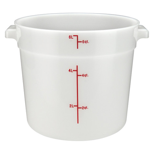 Round Storage Container, White, Polypropylene