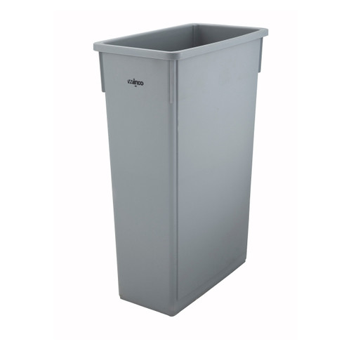 Winco 22 Gallon Round Tall Trash Can, 16 Dia x 30-1/2H, Gray