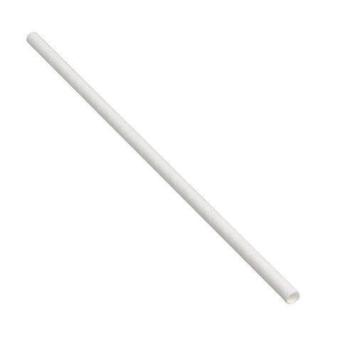 Tablecraft 100131 Wrapped Straws, 10", 6mm, White, Paper - 500/Pack
