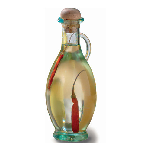 Tablecraft H9220 Green Tinted Glass Bottle with Cork Stopper, 8 oz. - Win  Depot