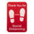 Tablecraft 10540 "Social Distance" Sign, 9" x 6", Plastic, Red