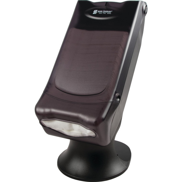San Jamar H5000STBK Napkin Dispenser, Mini-Fold, w/Stand, Transparent