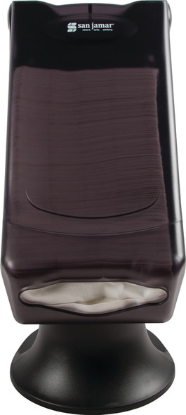 San Jamar H5000STBK Napkin Dispenser, Mini-Fold, w/Stand, Transparent