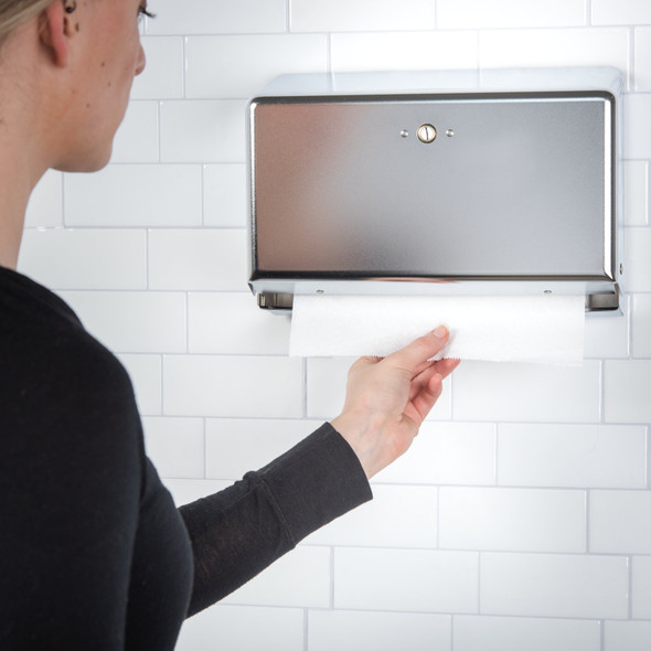 San Jamar T1950XC Paper Towel Dispenser, C-Fold/ Multifold, Stainless Steel