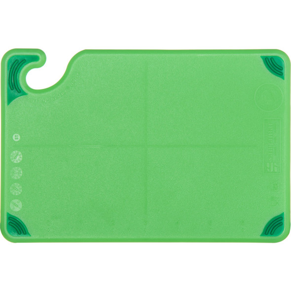 San Jamar CBG6938GN Saf-T-Grip Cutting Board, 6" x 9" x 3/8", Green