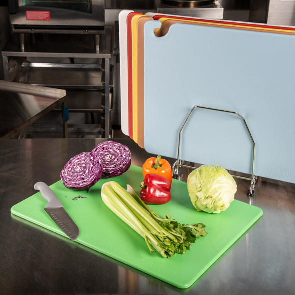 San Jamar CB1824KC 6-Cutting Board Set, 18" x 24" x 1/2", Hook Handle