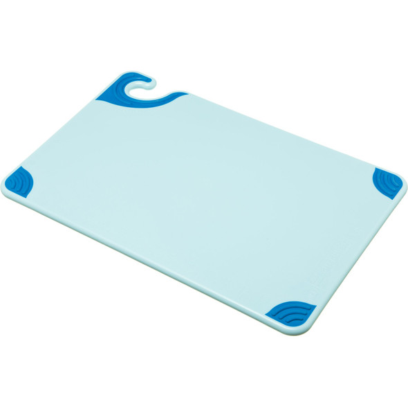 San Jamar CBG121812BL Cutting Board, 12 x 18 x 1/2, Anti-Slip, Hook, Blue