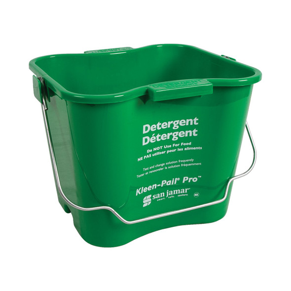 San Jamar KPP196GN Kleen-Pail Pro, 6 qt., Green, Rounded Corners, Molded