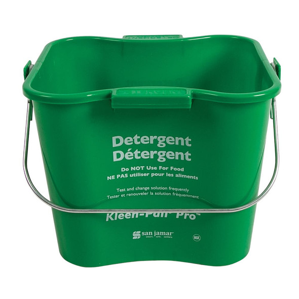 San Jamar KPP97GN Kleen-Pail Pro, 3 qt., Green, Rounded Corners, Molded