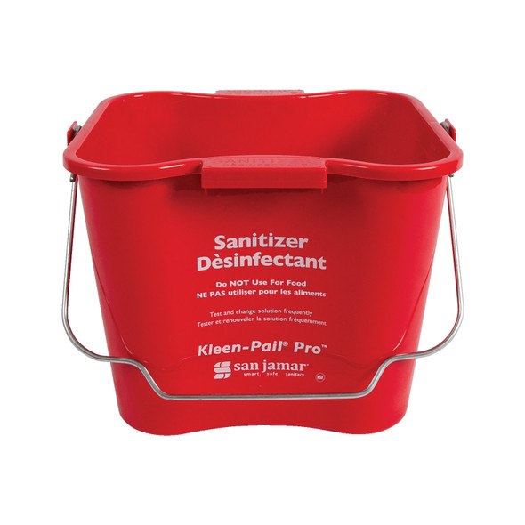 San Jamar KPP196RD Kleen-Pail Pro, 6 qt., Red, Rounded Corners, Molded