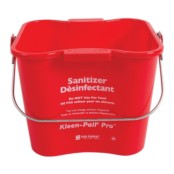 San Jamar KPP97RD Kleen-Pail Pro, 3 qt., Red, Rounded Corners, Molded