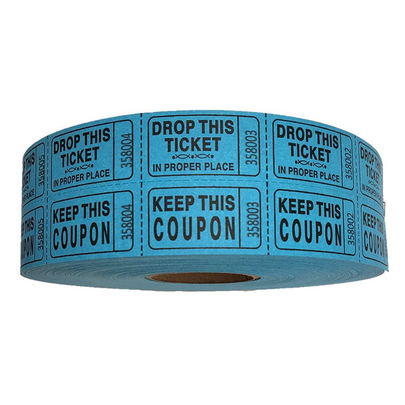 Royal Raffle Tickets, 2 Part, Blue