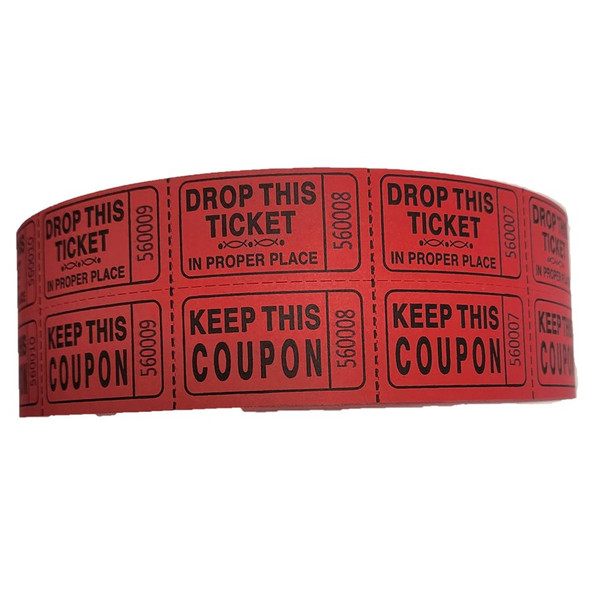 Royal Raffle Tickets, 2 Part, Red