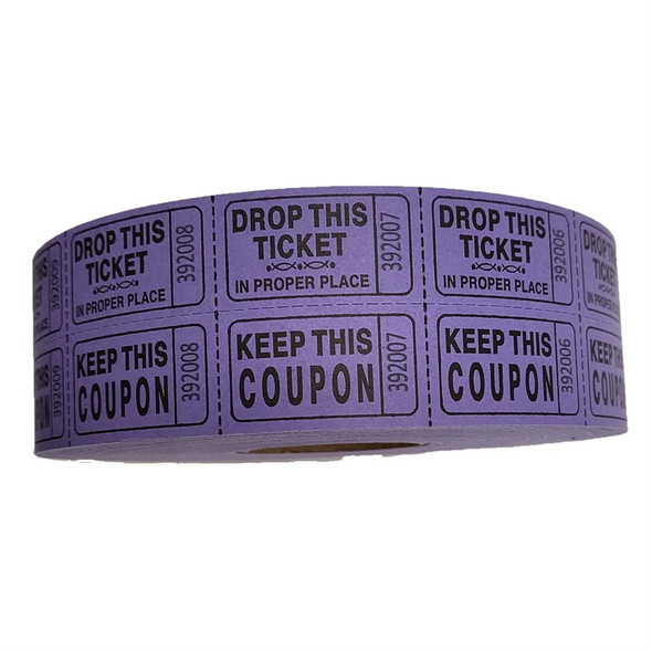 Royal Raffle Tickets, 2 Part, Purple