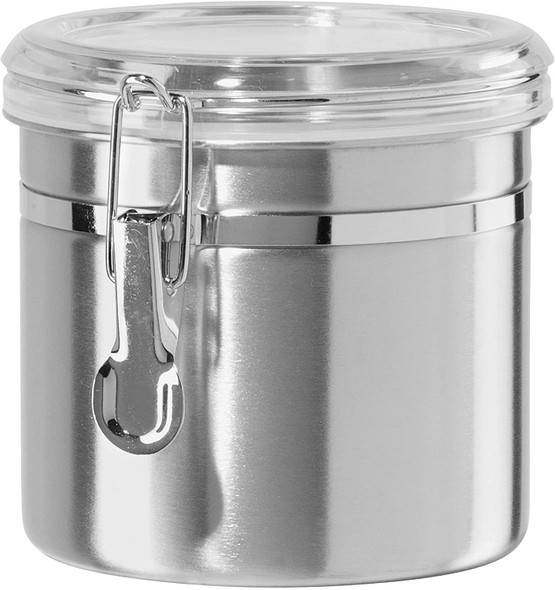 Oggi 5302.0 36 Oz. Airtight Stainless Steel Canister, Round, 5" x 4.75"