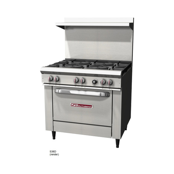 Southbend S36D S-Series Restaurant Gas Range, 36" with Standard Oven