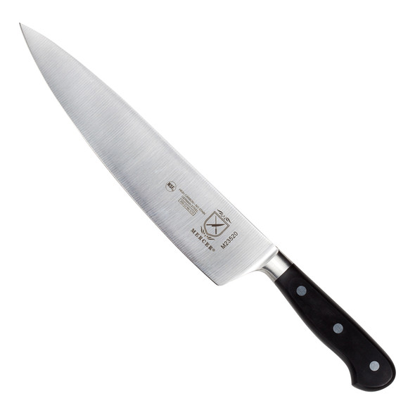 Mercer Culinary M23520 Renaissance Forged Chef's Knife, 9", Riveted, Black Handle