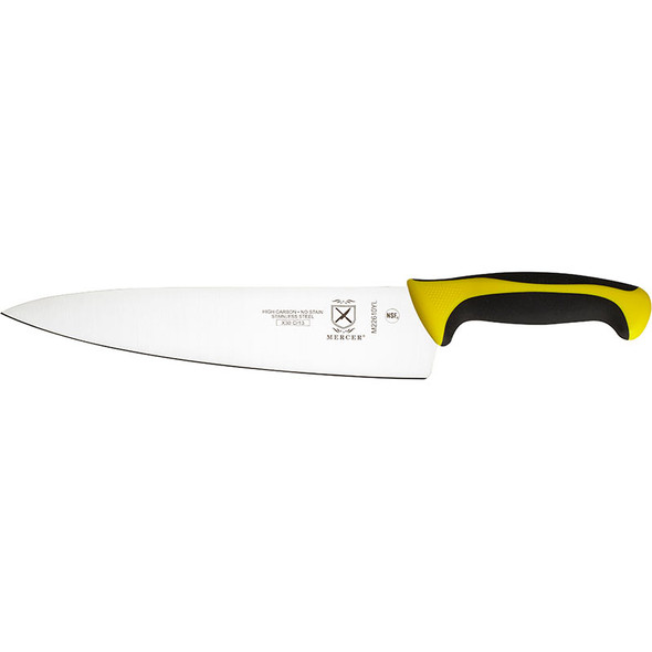 Mercer Culinary M22610YL Millennia Chef's Knife, 10", Yellow Ergonomic Handle