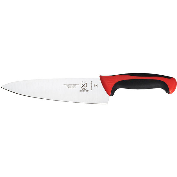 Mercer Culinary M22608RD Millennia Chef's Knife, 8", Red Ergonomic Handle