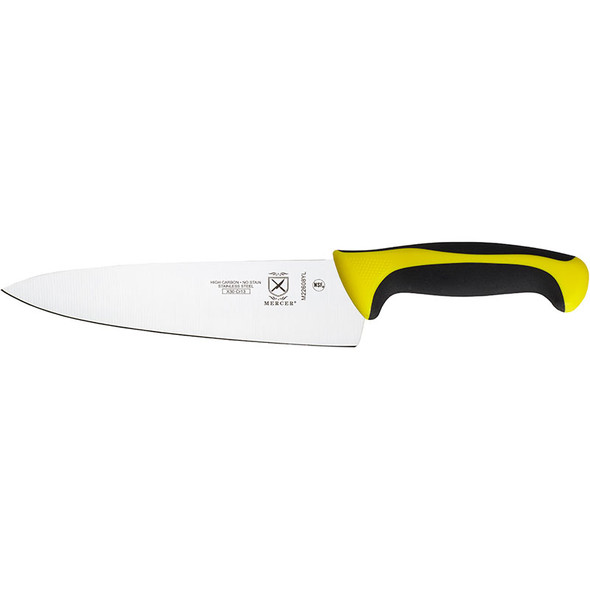 Mercer Culinary M22608YL Millennia Chef's Knife, 8", Yellow Ergonomic Handle