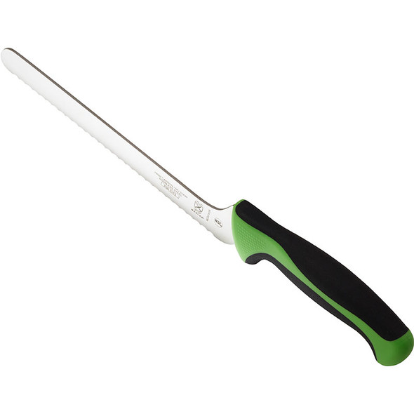 Mercer Culinary M22418GR Millennia Offset Bread Knife, 8", Green Handle